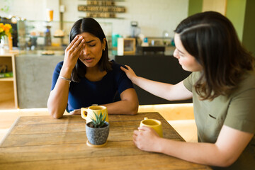 Woman comforting a good friend