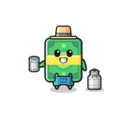 money cartoon as the dairy farmer