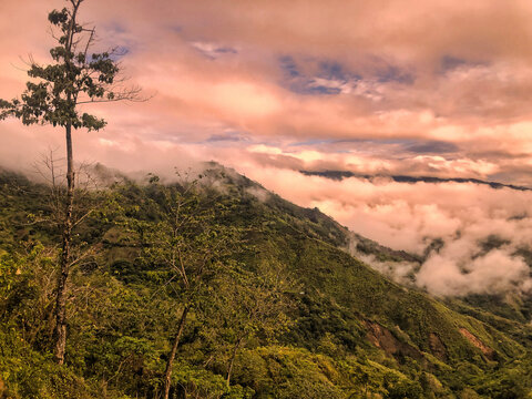 Sunset in the Bukidnon mountains, Philippines