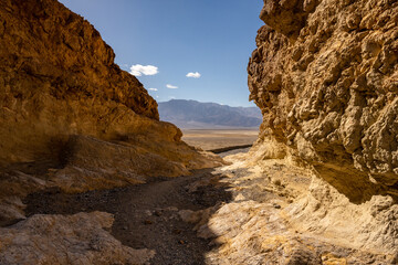 The Dry Wash Through Gower Gulch Looking Out Over Death Valley