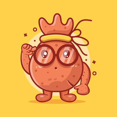 genius money bag character mascot isolated cartoon in flat style design