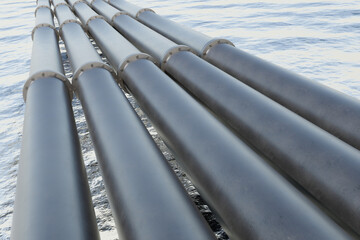 Stack gas pipeline above the sea