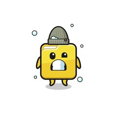 cute cartoon folder with shivering expression