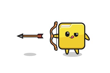 illustration of folder character doing archery