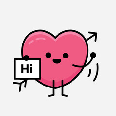 Heart with Arrow Mascot Character Vector Illustration