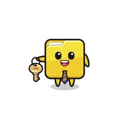 cute folder as a real estate agent mascot