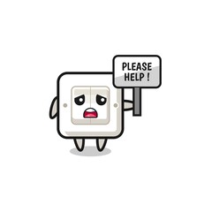 cute light switch hold the please help banner