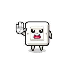 light switch character doing stop gesture