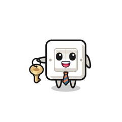 cute light switch as a real estate agent mascot