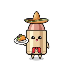 bullet Mexican chef mascot holding a taco
