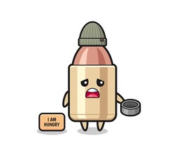 cute bullet beggar cartoon character