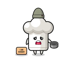 cute chef hat beggar cartoon character