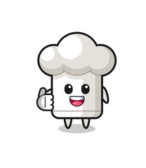 chef hat mascot doing thumbs up gesture