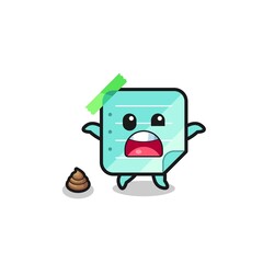 blue sticky notes earth surprised to meet poop
