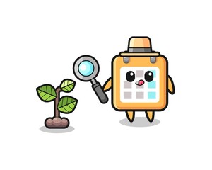 cute calendar herbalist researching a plants