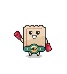 ticket boxer mascot character