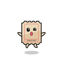 ticket character is jumping gesture