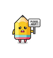 cute pencil hold the please help banner