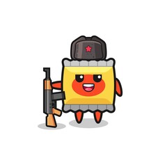 cute snack cartoon as Russian army