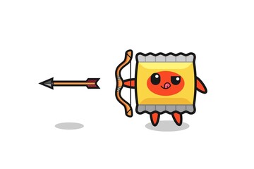 illustration of snack character doing archery