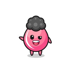 strawberry juice drop character as the afro boy