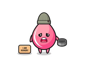 cute strawberry juice drop beggar cartoon character