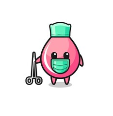 surgeon strawberry juice drop mascot character