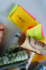 Fototapeta premium Rolled banknotes of different country