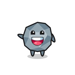 happy stone cute mascot character