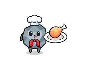 stone fried chicken chef cartoon character