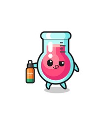 cute laboratory beaker holding mosquito repellent