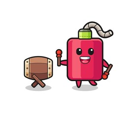 dynamite muslim cartoon is beating the bedug