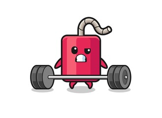 cartoon of dynamite lifting a barbell