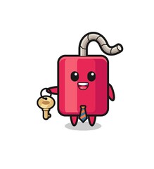 cute dynamite as a real estate agent mascot