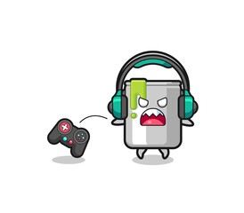 paint tin gamer mascot is angry