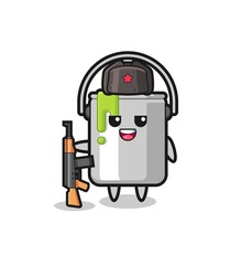 cute paint tin cartoon as Russian army