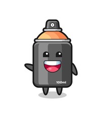 happy spray paint cute mascot character