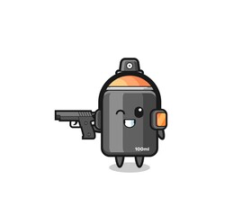illustration of spray paint cartoon doing shooting range