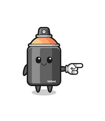 spray paint mascot with pointing right gesture