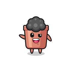 flowerpot character as the afro boy