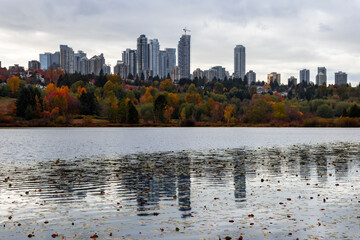 Beautiful autumn water reflection