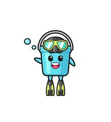 the plastic bucket diver cartoon character.