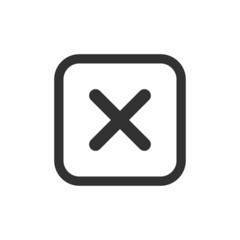 exit or close button icon on white background