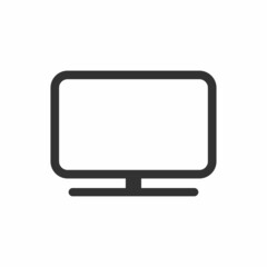 television or monitor outline icon on a white background
