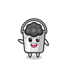 metal bucket character as the afro boy