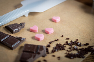 Ingredients for handmade sweets, Valentine's Day image バレンタイン 手作りお菓子の材料のイメージ
