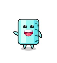 happy ruler cute mascot character