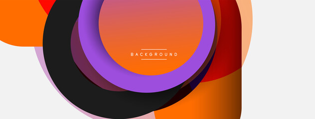 Vector round shapes circles minimal geometric background. Vector illustration for wallpaper banner background or landing page