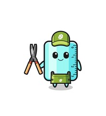 Fototapeta premium cute ruler as gardener mascot