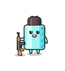 cute ruler cartoon as Russian army
